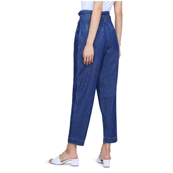 L'AGENCE Violette Paperbag Waist Nonstretch Demin Pant - Picture 2 of 8